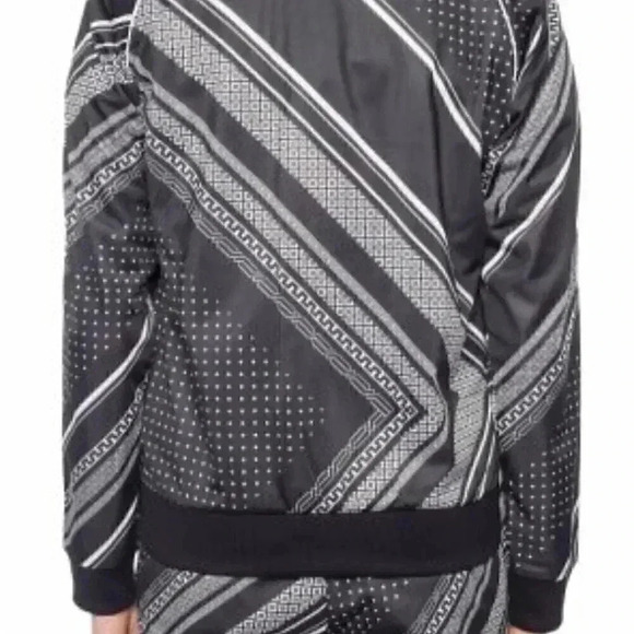 NWT Adidas black and white striped long sleeve casual athletic  jacket XXS - Picture 4 of 6